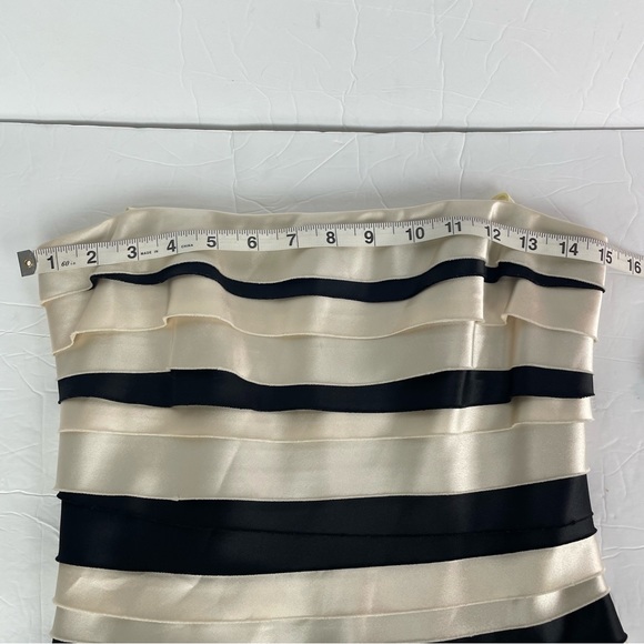 BCBGMAXAZRIA Cream and Black Strapless Cocktail Dress Size 2 - Picture 13 of 16